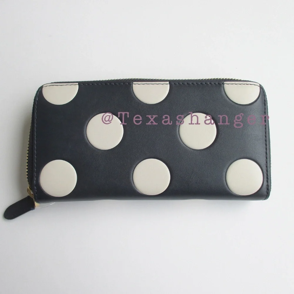 NWT Lauren Ralph Lauren Polka Dot Debossed Leather Continental Wallet - Picture 8 of 10